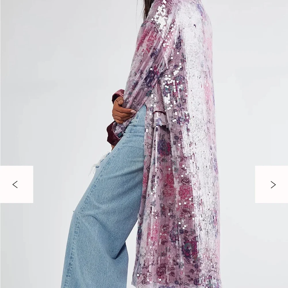 Free People Fuchsia Sequin Jacket S - Picture 5 of 7